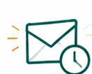 封筒と時計のイラスト